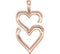 Double Heart Pendant, 14k Rose Gold