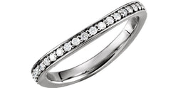 Diamond Stackable Curved Eternity Band, 14k White Gold, Size 7