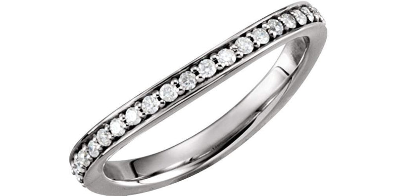 Platinum Stackable Diamond Curved Eternity Band, Size 6