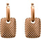 Pierced Rectangular Style Hoop Earrings, 14k Rose Gold