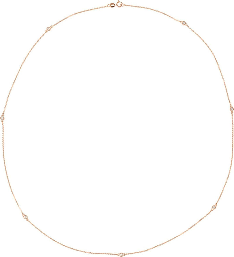 Diamond Solitaire 14k Rose Gold Pendant Necklace, 18" (1/3 Cttw)