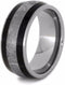 Gibeon Meteorite, African Blackwood 8.5mm Comfort-Fit Titanium Wedding Band, Size 14