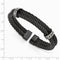 Men's Cobblestone Collection Black Titanium 13mm and Sterling Silver Cobblestone Cable Wire Cuff Bracelet, 7"