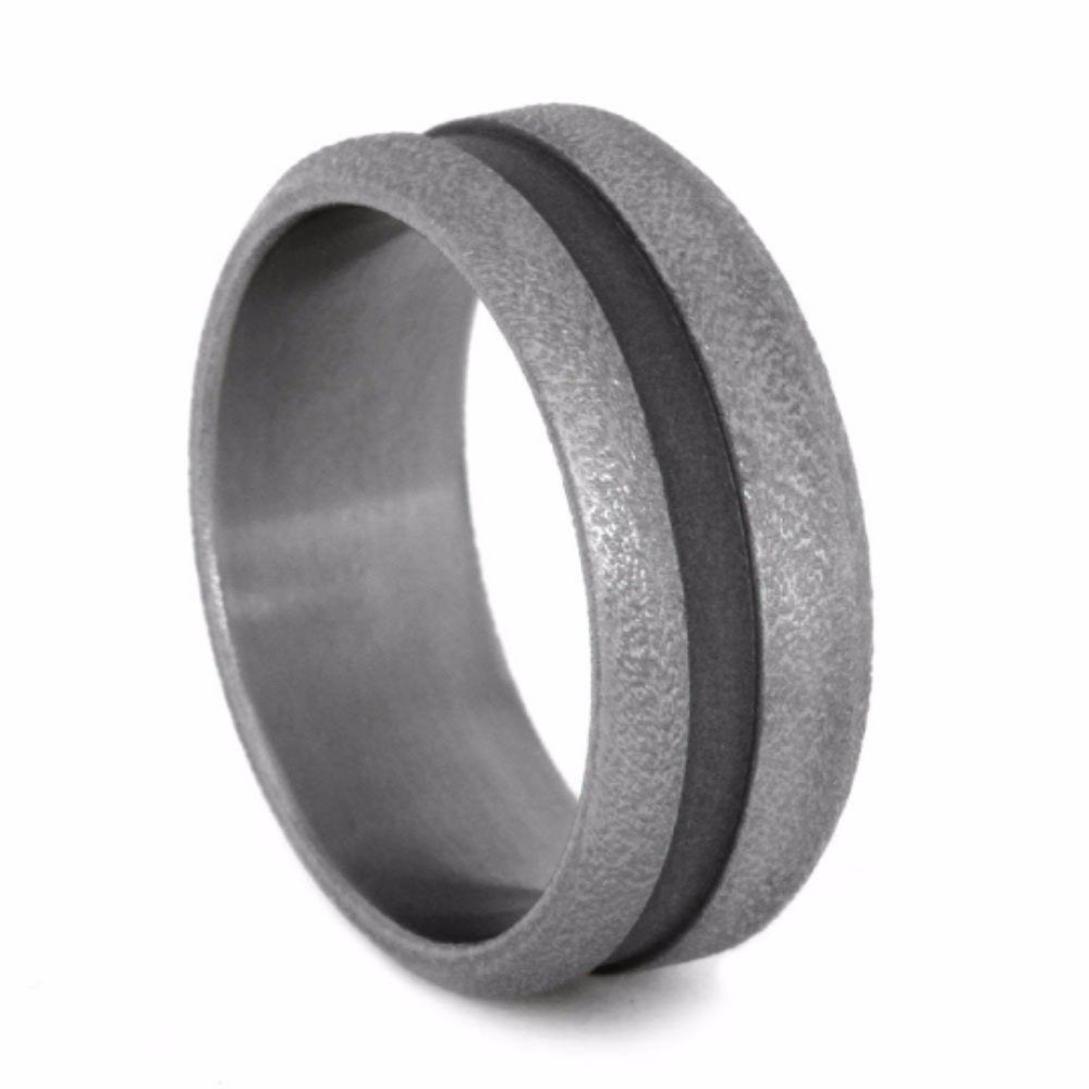 Deep Frost, Sandblast Titanium 8mm Grooved Comfort-Fit Band 8mm Comfort-Fit Band