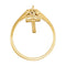 Dangling Cross Ring 14k Yellow Gold, Size 4.25