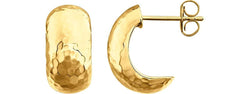 Hammered Hoop Earrings, 14k Yellow Gold