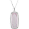 Rose Quartz Antique Cushion Sterling Silver Necklace, 18"