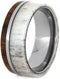 Antler, Ironwood 8mm Titanium Comfort-Fit Wedding Band, Size 10.5