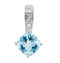 14k White Gold Aquamarine and Diamond Pendant