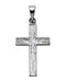 Engraved Christian Cross 14k White Gold Pendant