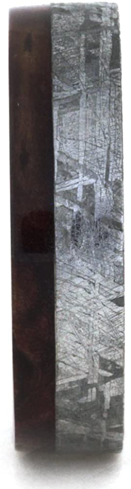 Gibeon Meteorite, Ruby Redwood 6mm Comfort-Fit Titanium Wedding Band, Size 7