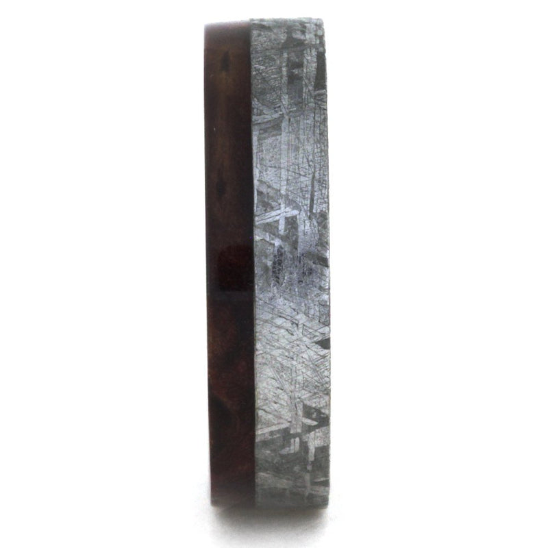 Gibeon Meteorite, Ruby Redwood 6mm Comfort-Fit Titanium Wedding Band