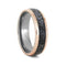 Deer Antler, 14k Rose Gold 7mm Titanium Comfort-Fit Ring