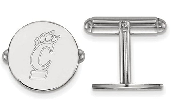 Rhodium-Plated Sterling Silver, University Of Cincinnati Cuff Links, 15MM