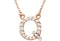 14k Rose Gold Diamond Initial 'Q' 1/6 Cttw Necklace, 16" (GH Color, I1 Clarity)