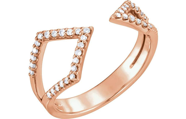 Diamond Geometric Ring, 14k Rose Gold (1/5 Ctw, Color GH, Clarity I1), Size 6.75