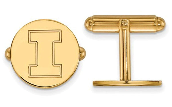 Gold-Plated Sterling Silver, University Of Illinois Cuff Links, 15MM