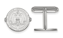 Rhodium-Plated Sterling Silver Georgia Institute Of Technology Crest Cuff Links, 15MM