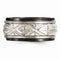 Edward Mirell Black Titanium and Sterling Silver Inlay Fancy Design 11mm Wedding Band