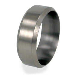 Beveled Edge Profile 8mm Comfort Fit Titanium Wedding Band, Size 4