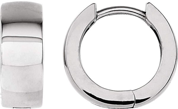 14k White Gold Hoop Earrings (14mm)