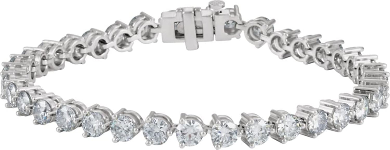 Rhodium Plated 18k White Gold 36 Stone Diamond Tennis Bracelet, 7.25" (11.875 Cttw., GH Color, SI1 Clarity)