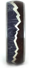 Redwood Mountain Design with Blue, Bronze, Silver Mokume, Sterling Silver 7mm Comfort-Fit Matte Titanium Band, Size 10.75