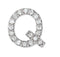 Rhodium-Plated 14k White Gold Diamond Letter 'Q' Initial Stud Earring (Single Earring) (.08 Ctw, GH Color, I1 Clarity)