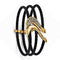 Tango Collection Black Titanium and Bronze 27mm White Sapphire Cable Flex Cuff Bangle Bracelet, 7"