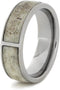 Antler Inlay 6mm Comfort-Fit Titanium Hunters Wedding Band, Size 11.5