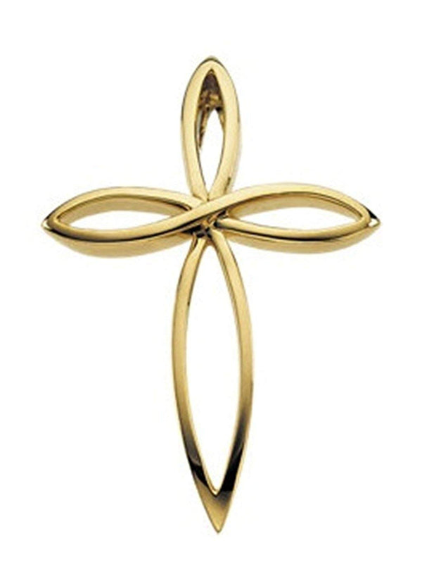 Loop Cross 14k Yellow Gold Pendant (36.5x26.25 MM)