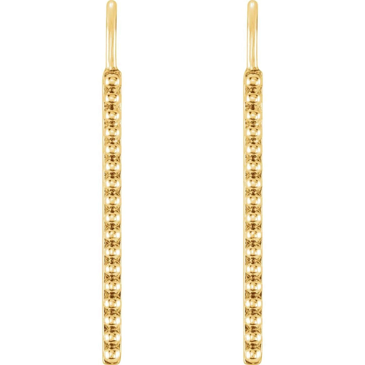 Bead Trim Dangle Earrings, 14k Yellow Gold