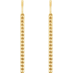 Bead Trim Dangle Earrings, 14k Yellow Gold