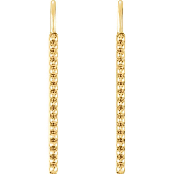 Bead Trim Dangle Earrings, 14k Yellow Gold