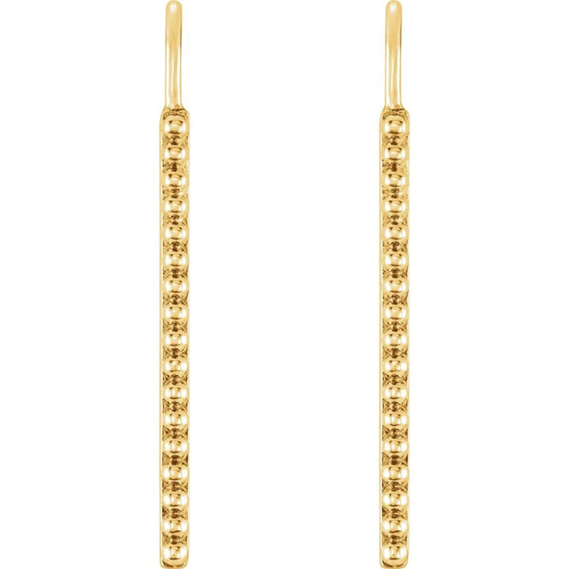 Bead Trim Dangle Earrings, 14k Yellow Gold