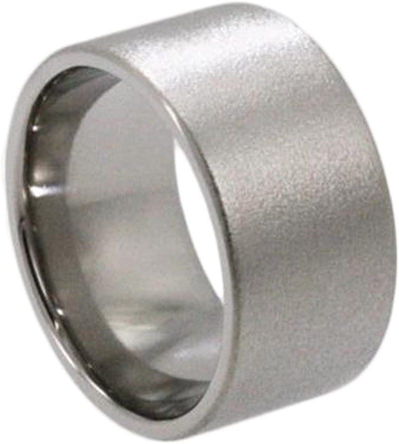 Frosted 13mm Comfort-Fit Titanium Wedding Band, Size 10.25