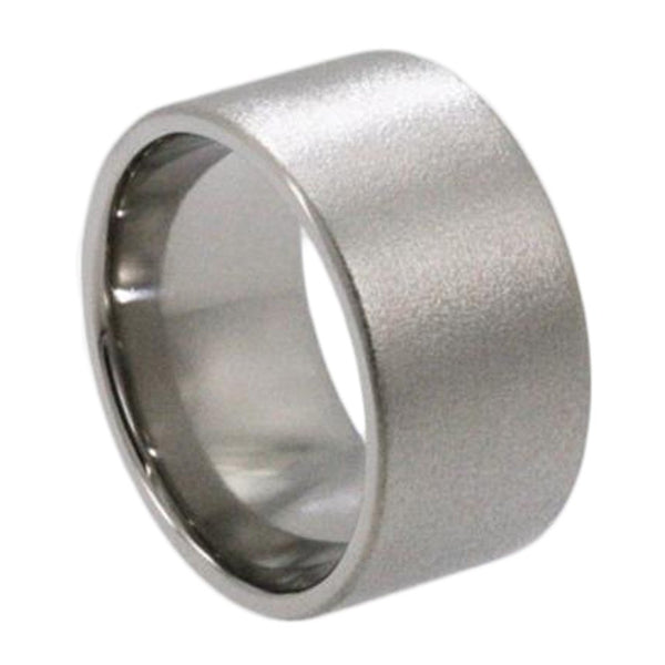 The Men's Jewelry Store (Unisex Jewelry) Frosted 13mm Comfort-Fit Titanium Wedding Band
