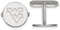 Rhodium-Plated Sterling Silver West Virginia University Round Cuff Links, 15MM