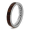 Solitaire Diamond, Honduran Rosewood Burl Inlay 4mm Comfort Fit Titanium Band