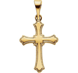 Quadrate Cross 14k Yellow Gold Pendant