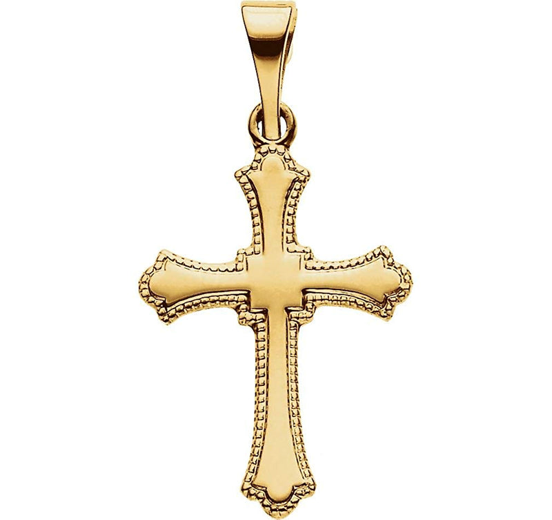 Quadrate Cross 14k Yellow Gold Pendant