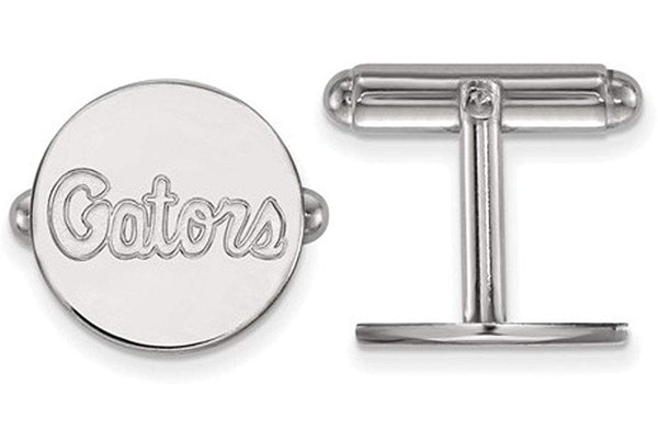 Rhodium-Plated Sterling Silver University of Florida Cuff Links, 15MM