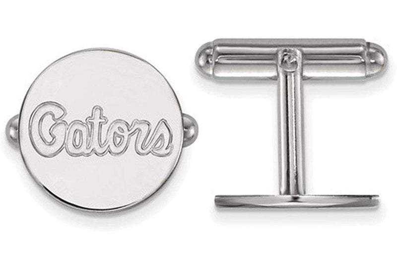 Rhodium-Plated Sterling Silver University of Florida Cuff Links, 15MM