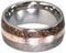 Dinosaur Bone, Gibeon Meteorite, Mokume Gane 10mm Comfort Fit Titanium Band, Size 11.5