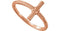 Sideways Rope Cross 14k Rose Gold Ring, Size 5.5