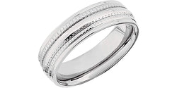 Titanium 6mm Milgrain Comfort Fit Ring