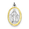 Rhodium-Plated Sterling Silver Miraculous Medal (25X14 MM)