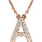 14k Rose Gold Diamond Initial 'A' 1/6 Cttw Necklace, 16" (GH Color, I1 Clarity)