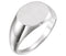 Men's Brushed Oval Signet Ring, Sterling Silver (12x14 mm) Size 11