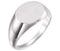 Men's Brushed Oval Signet Ring, Sterling Silver (12x14 mm)